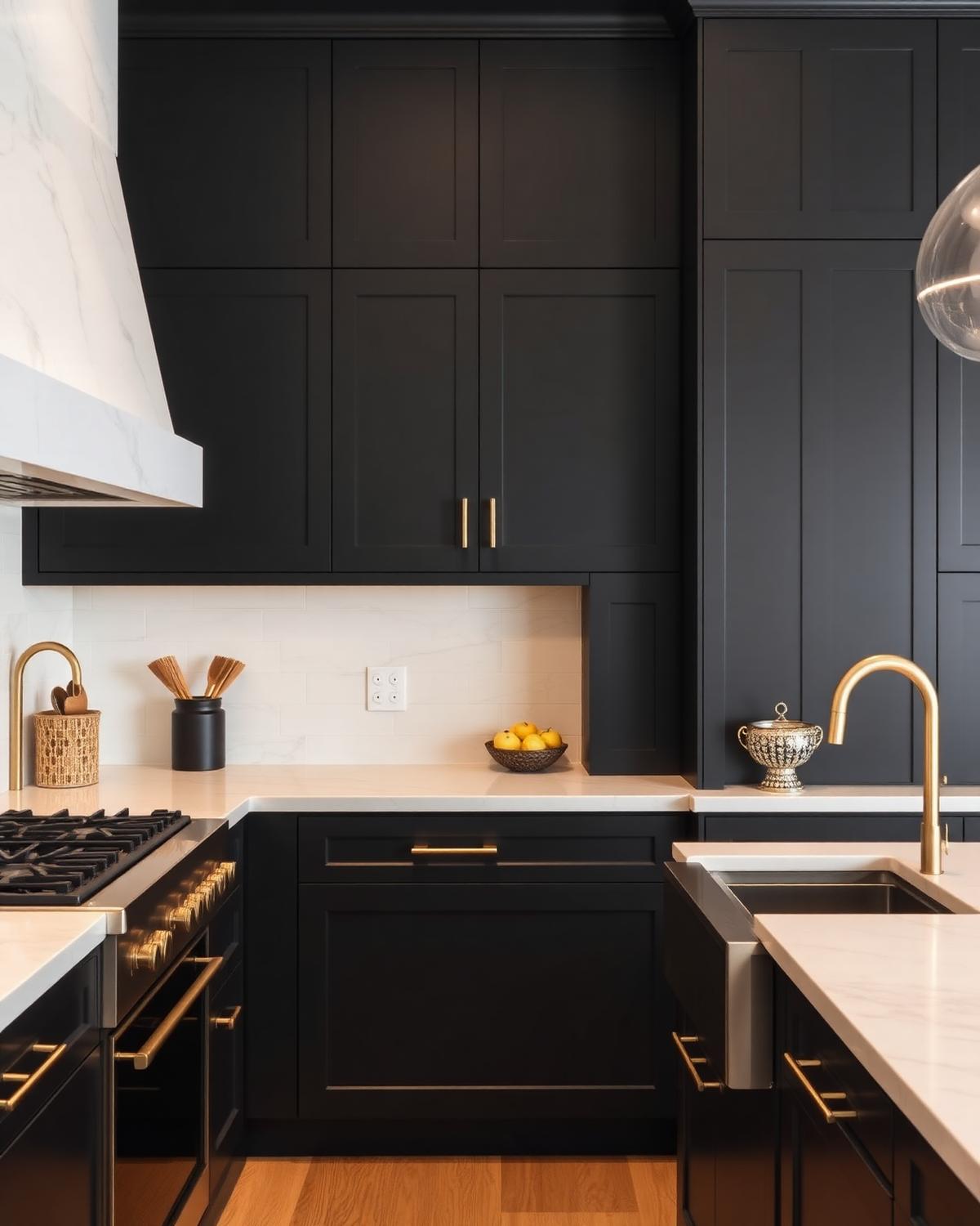 Noir & Brass Kitchen